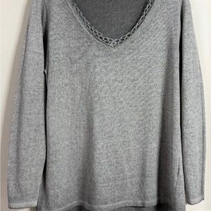 NWT, Italian knit sweater with crochet details by Venti6, size L